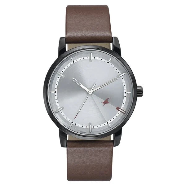 Fastrack 3278NL01 | Fastrack Style Up Silver Dial Leather Strap Watch for Guys