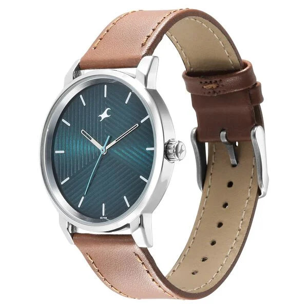 Fastrack 3278SL03 | Fastrack Stunners Green Dial Leather Strap Watch for Guys