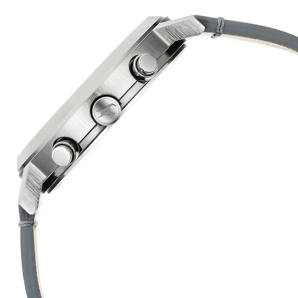 Fastrack 3287KL05 | Fastrack Tick Tock Quartz Analog Grey Dial With Grey Leather Strap Watch for Guys