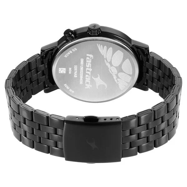 Fastrack 3287NM01 | Fastrack Tick Tock Quartz Multifunction Black Dial Metal Strap Watch for Guys