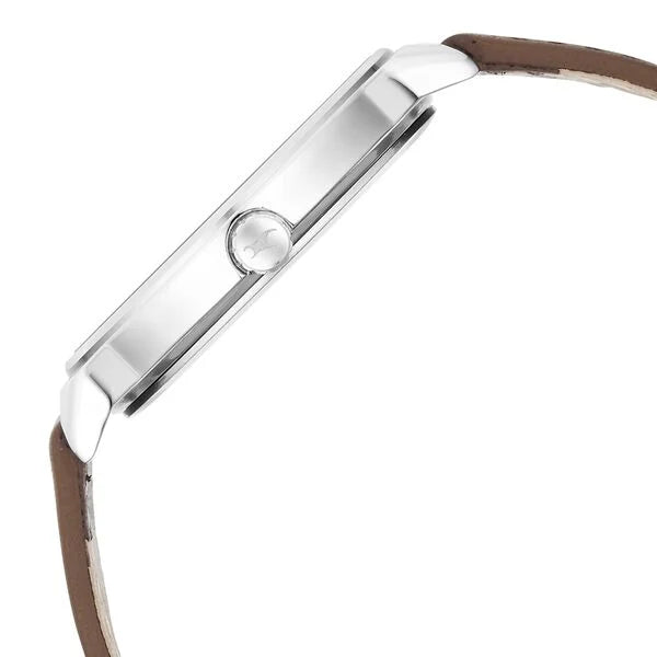 Fastrack 3291SL01 | Fastrack Stunners Quartz Analog Grey Dial Brown Leather Strap Watch For Guys