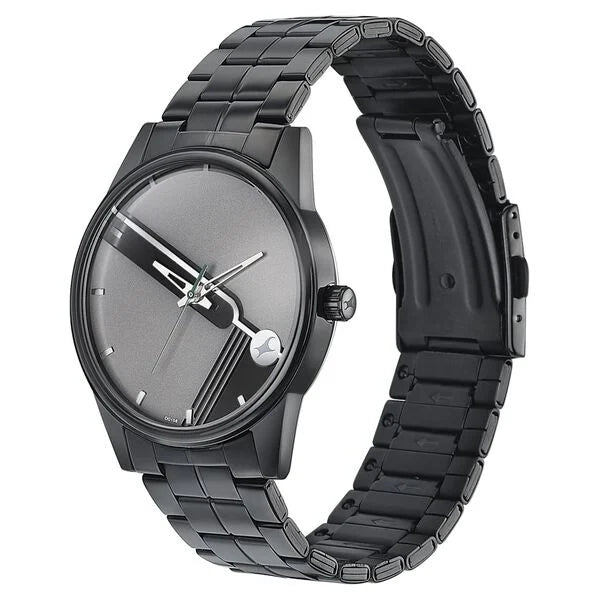 Fastrack 3305NM02 | Fastrack Stunners Quartz Analog Grey Dial Stainless Steel Strap Watch for Guys