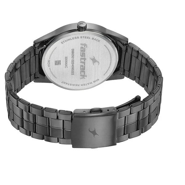Fastrack 3305NM02 | Fastrack Stunners Quartz Analog Grey Dial Stainless Steel Strap Watch for Guys