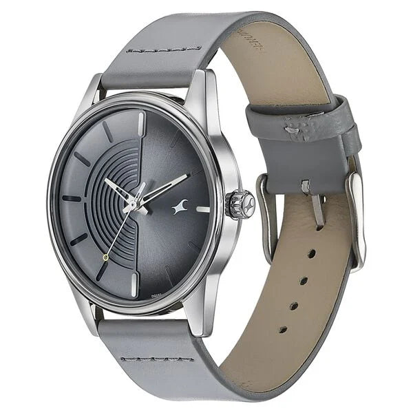 Fastrack 3305SL02 | Fastrack Stunners Quartz Analog Grey Dial Grey Leather Strap Watch For Guys