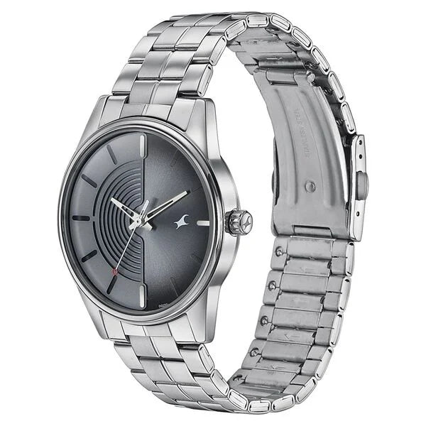 Fastrack 3305SM02 | Fastrack Stunners Quartz Analog Grey Dial Stainless Steel Strap Watch for Guys
