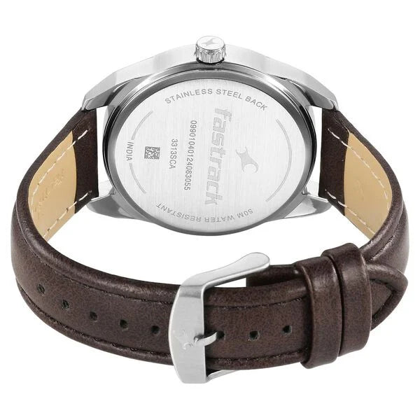 Fastrack 3313SL01 | Fastrack Fleek Quartz Analog with Day and Date Blue Dial Leather Strap Watch For Guys