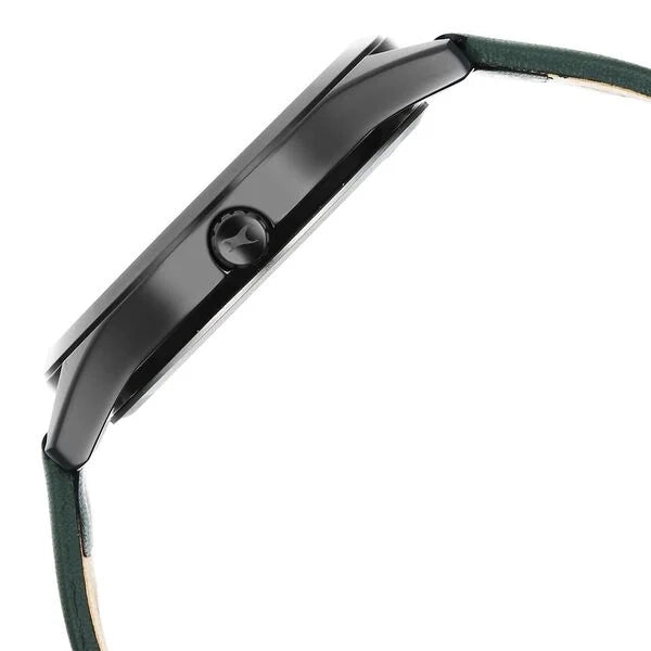 Fastrack 3317NL01 | Fastrack Stunners Quartz Analog Black Dial Green Leather Strap Watch For Guys
