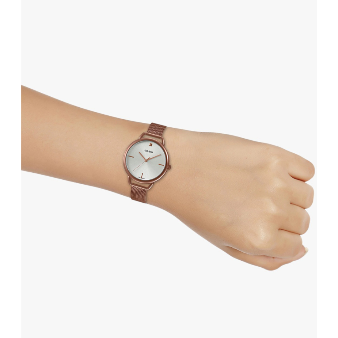 Casio LTP-E415MR-7C A1812 | Enticer Women Quartz Rose Gold Dial Analog Stainless Steel Watch