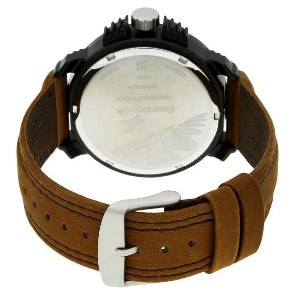 Fastrack 38015PL03 | Fastrack Quartz Analog Grey Dial Leather Strap Watch for Guys