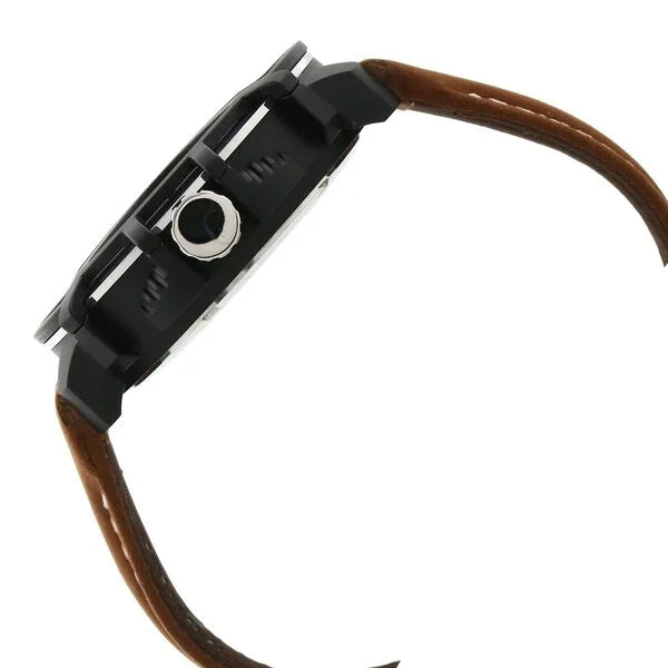 Fastrack 38016PL02 | Fastrack Quartz Analog Silver Dial Leather Strap Watch for Guys