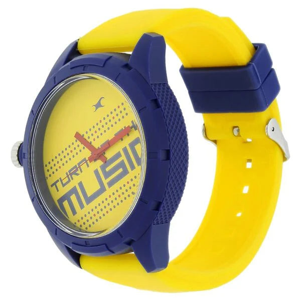 Fastrack 38019PP08J | Fastrack Quartz Analog Yellow Dial Plastic Strap Watch for Unisex