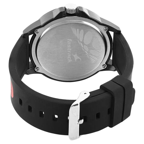 Fastrack 38024PP07J | Fastrack Tees Quartz Analog White Dial Silicone Strap Unisex Watch