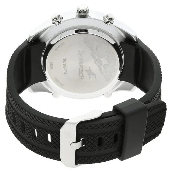 Fastrack NK38034SP03 | Fastrack Quartz Analog Digital Grey Dial Silicone Strap Watch for Guys