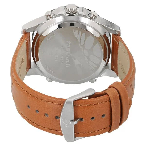 Fastrack 38035SL04 | Fastrack Quartz Analog Digital Grey Dial Leather Strap Watch for Guys