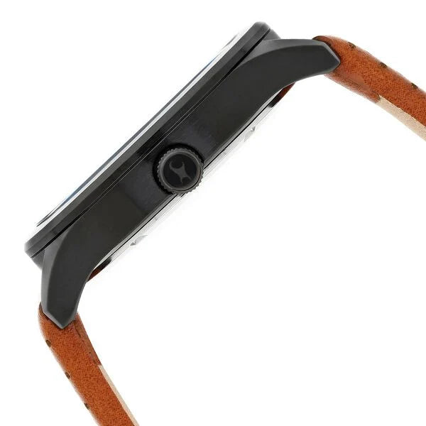 Fastrack 38050NL02 | Fastrack Loopholes Quartz Analog with Date Black Dial Leather Strap Watch for Guys