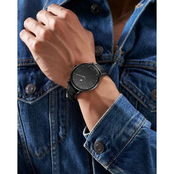 Fastrack 38159NL01 | Fastrack Stunners X Quartz Analog Black Dial Leather Strap Watch For Guys