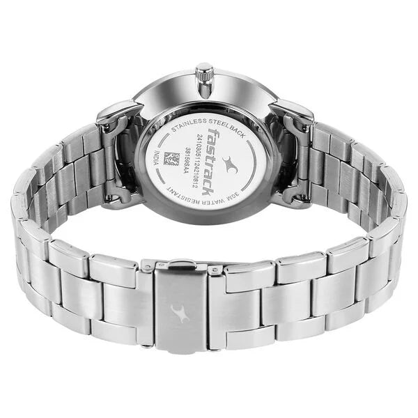 Fastrack 38159SM01 | Fastrack Stunners X Quartz Analog Beige Dial Stainless Steel Strap Watch For Guys