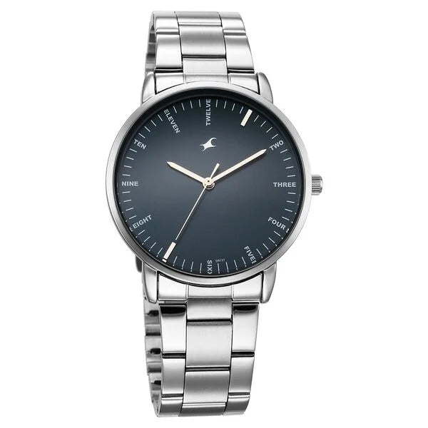 Fastrack 38159SM02 | Fastrack Stunners X Quartz Analog Blue Dial Stainless Steel Strap Watch For Guys