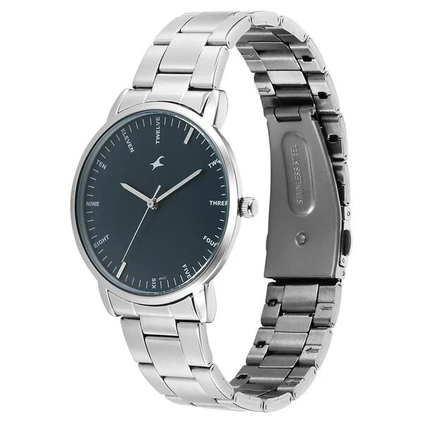 Fastrack 38159SM02 | Fastrack Stunners X Quartz Analog Blue Dial Stainless Steel Strap Watch For Guys