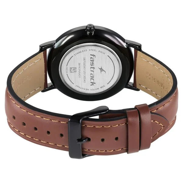 Fastrack 38163NL01 | Fastrack Stunners X Quartz Analog Green Dial Leather Strap Watch For Guys