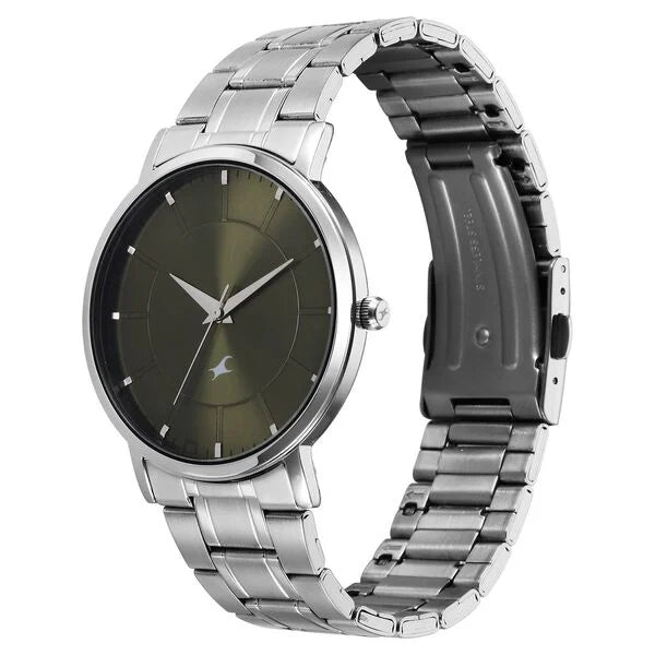 Fastrack 38163SM02 | Fastrack Stunners X Quartz Analog Green Dial Stainless Steel Strap Watch For Guys