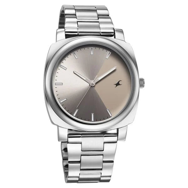 Fastrack 3164SM02 | Fastrack Stunners X Quartz Analog Grey Dial Stainless Steel Strap Watch For Guys