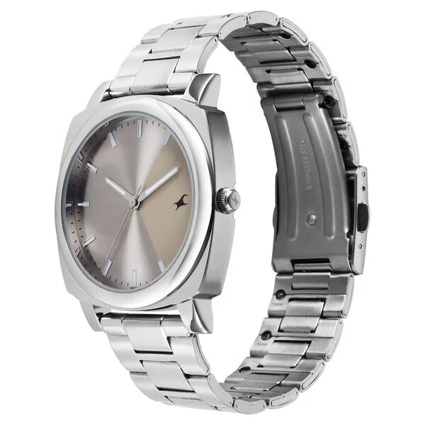 Fastrack 3164SM02 | Fastrack Stunners X Quartz Analog Grey Dial Stainless Steel Strap Watch For Guys