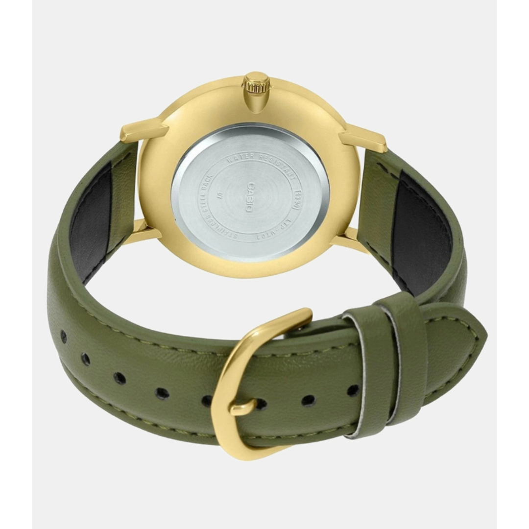Casio MTP-VT01GL-3BUDF A1782 | Enticer Men Quartz Green Dial Analog Leather Watch