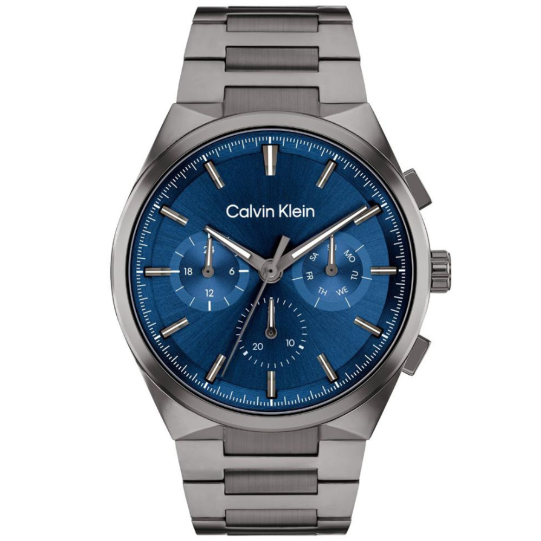 Calvin Klein 252004433 | Distinguish Men Quartz Blue Dial Chronograph Stainless Steel Watch.