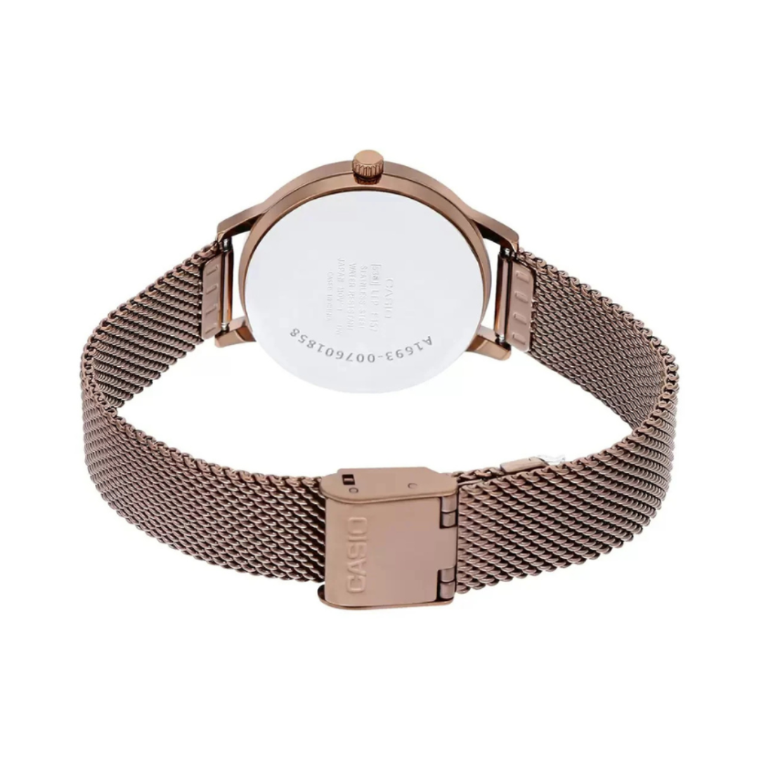 Casio LTP-E157MR-9ADF A1693 | Enticer Women Quartz Rose Gold Dial Analog Stainless Steel Watch
