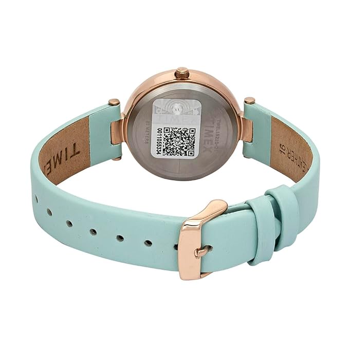 Timex TWEL19210 | Fashion Women Quartz Blue Dial Analog Leather Watch