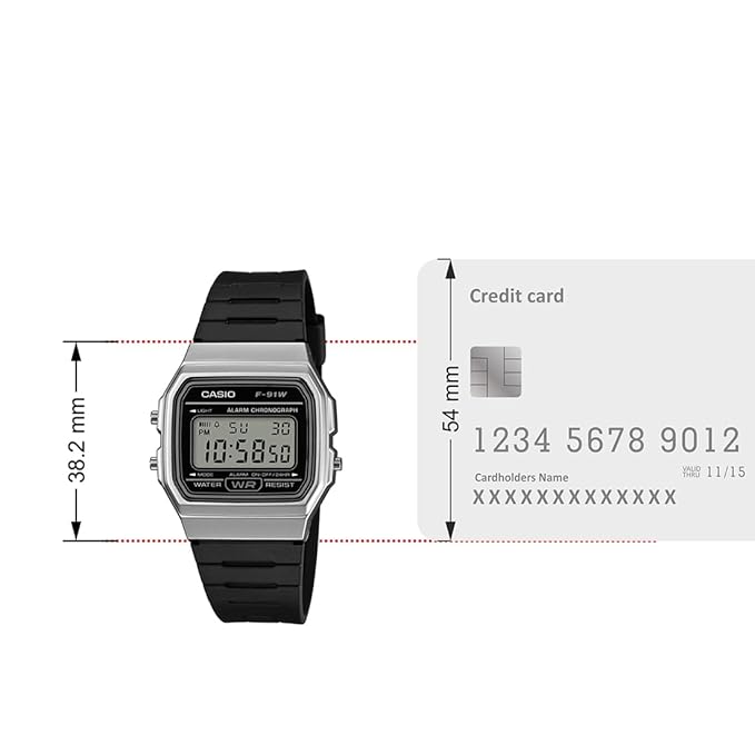 Casio D411 | Casio Youth F-91WM-1BDF Digital Clear Watch Unisex