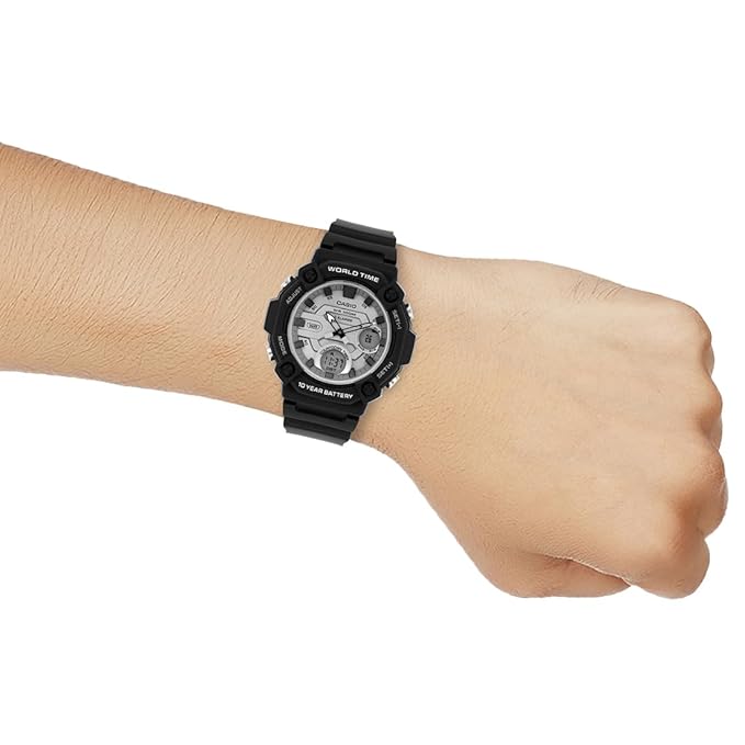 Casio AD284 | Casio Youth AEQ-120W-7AVDF Analog-Digital Silver Dial Men