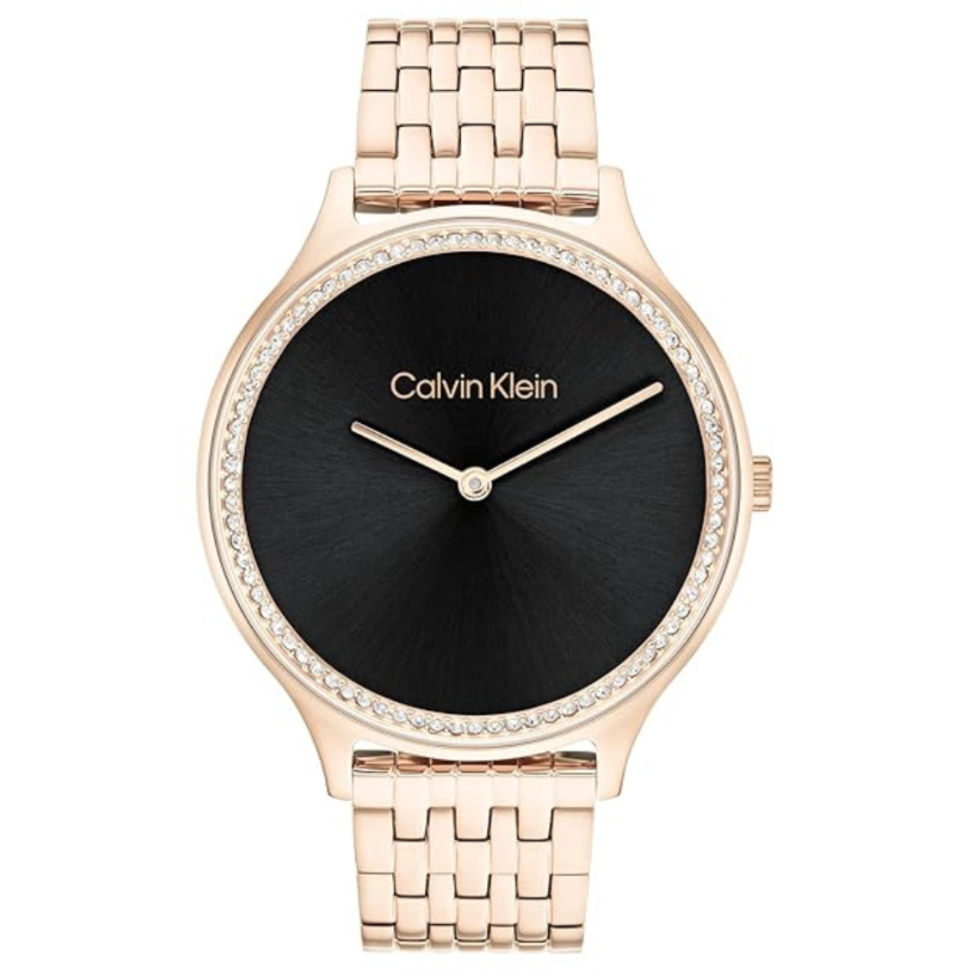 Calvin Klein 25100003 | Timeless Women Quartz Black Dial Analog Stainless Steel Watch