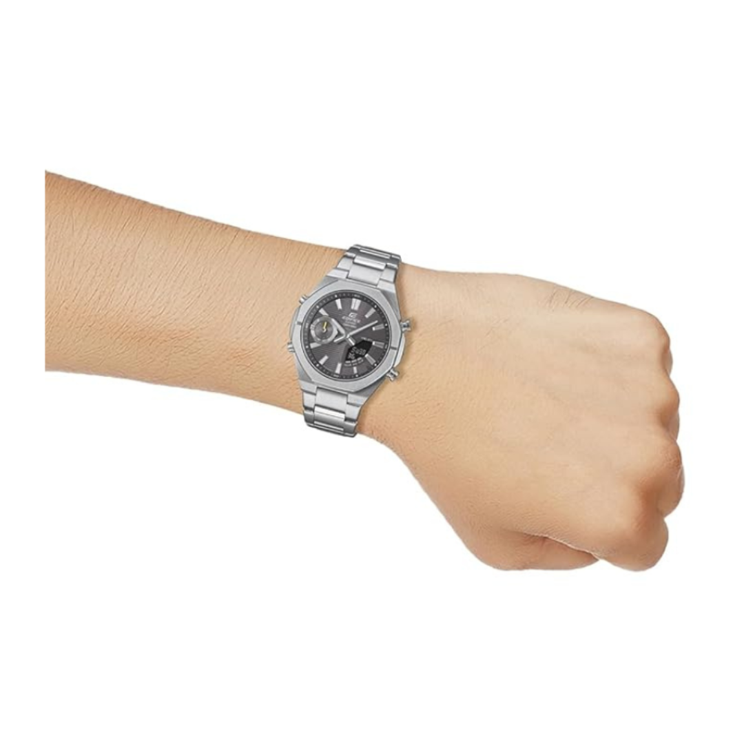 Casio ECB-S10D-8ADF ED650 | Edifice Men Quartz Grey Dial Analog-Digital Stainless Steel Watch