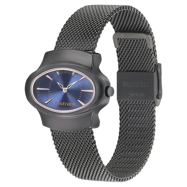 Fastrack 6004QM01 | Fastrack Hitlist Quartz Analog Blue Dial Stainless Steel Strap Watch for Girls