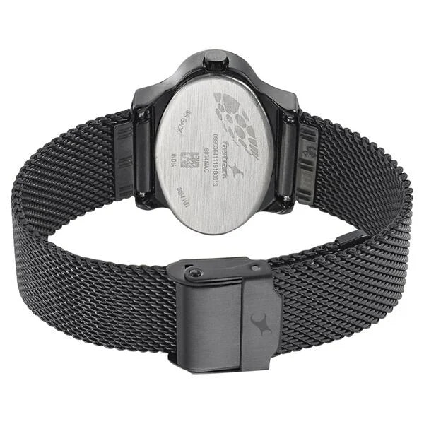 Fastrack 6004QM01 | Fastrack Hitlist Quartz Analog Blue Dial Stainless Steel Strap Watch for Girls