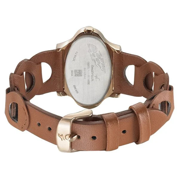 Fastrack 6004WL01 | Fastrack Hitlist Quartz Analog Rose Gold Dial Leather Strap Watch for Girls