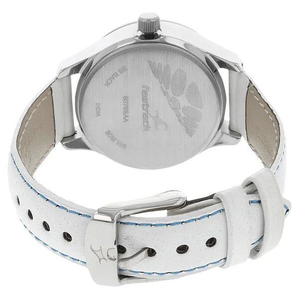Fastrack NJ6078SL08 | Fastrack Monochrome Quartz Multifunction Blue Dial Leather Strap Watch for Girls