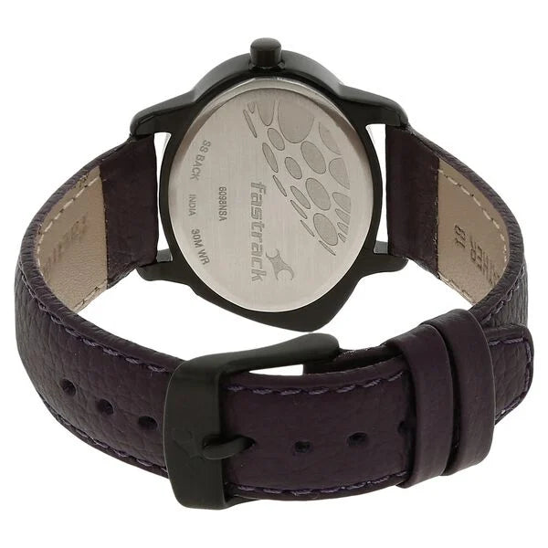 Fastrack NK6098NL01 | Fastrack Quartz Analog Silver Dial Leather Strap Watch for Girls