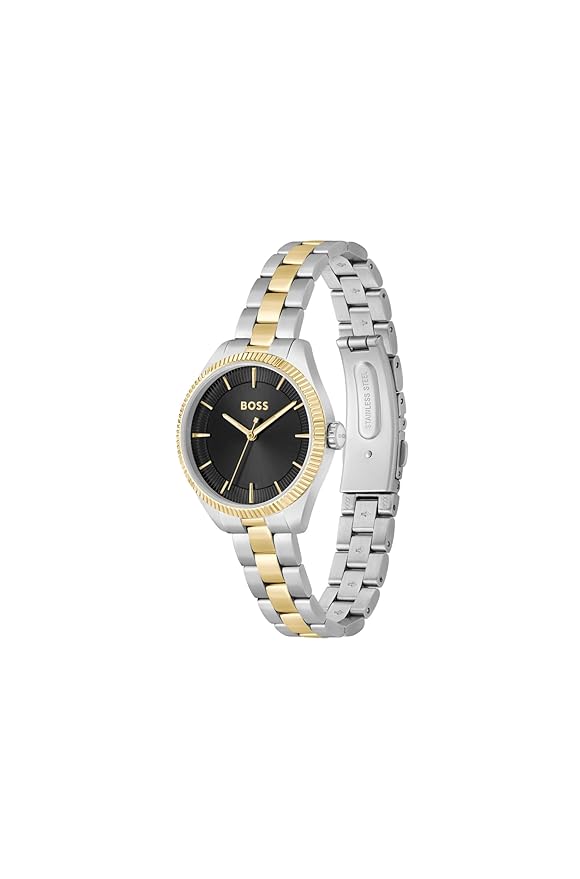 Boss 1502730 | Sage Women Quartz Black Dial Analog Stainless Steel Watch.