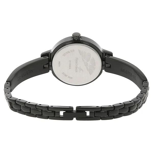Fastrack NK6113NM01 | Fastrack Quartz Analog Black Dial Stainless Steel Strap Watch for Girls