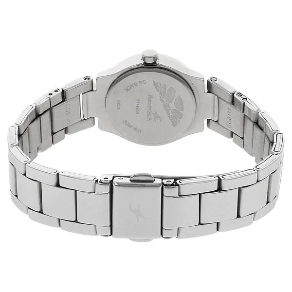 Fastrack NL6114SM02 | Fastrack Quartz Analog Black Dial Metal Strap Watch for Girls
