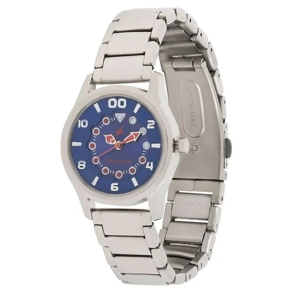 Fastrack 6116SM01 | Fastrack Quartz Analog Blue Dial Stainless Steel Strap Watch for Girls