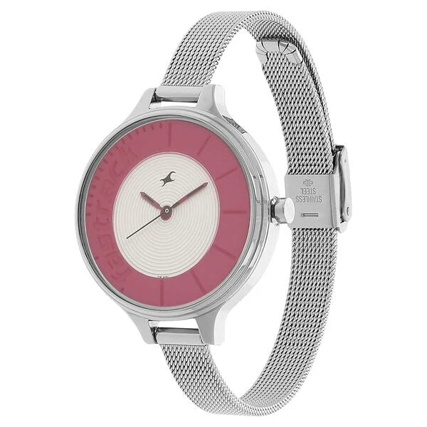 Fastrack NK6122SM01 | Fastrack Quartz Analog Bicolour Dial Stainless Steel Strap Watch for Girls