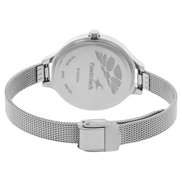 Fastrack NK6122SM01 | Fastrack Quartz Analog Bicolour Dial Stainless Steel Strap Watch for Girls