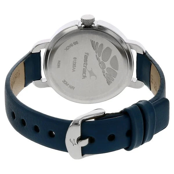 Fastrack NP6123SL01 | Fastrack Quartz Analog White Dial Leather Strap Watch for Girls
