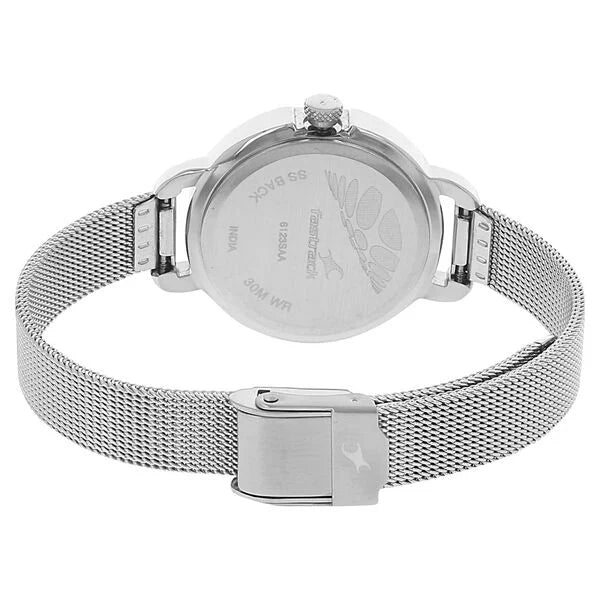 Fastrack NN6123SM01 | Fastrack Quartz Analog Blue Dial Metal Strap Watch for Girls