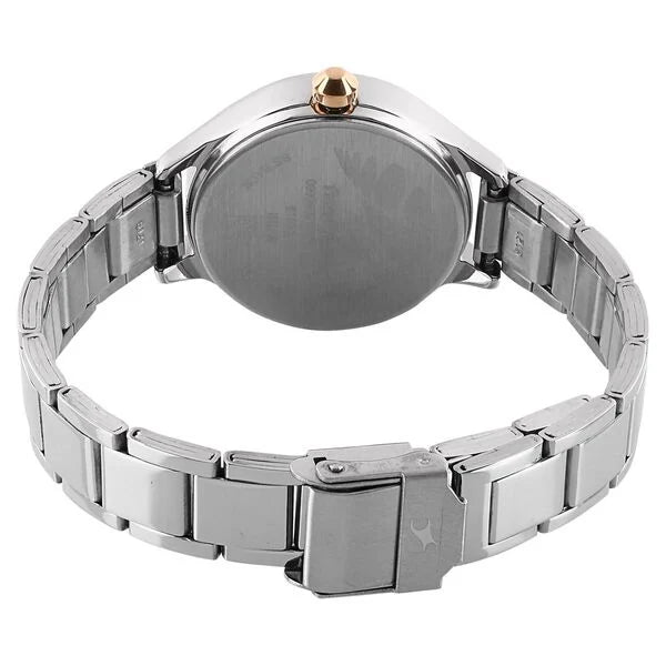 Fastrack NK6132KM01 | Fastrack Quartz Analog White Dial Metal Strap Watch for Girls