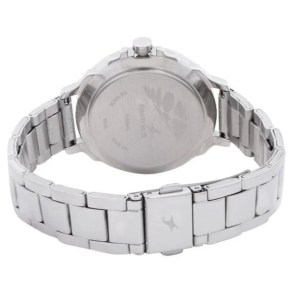 Fastrack 6135SM02C | Fastrack Quartz Analog Orange Dial Stainless Steel Strap Watch for Girls